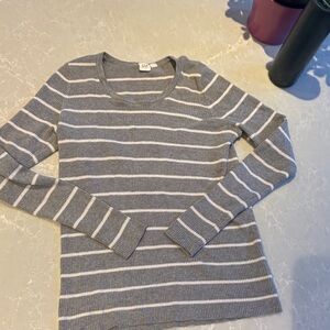 Gap Gray and White Striped Sweater